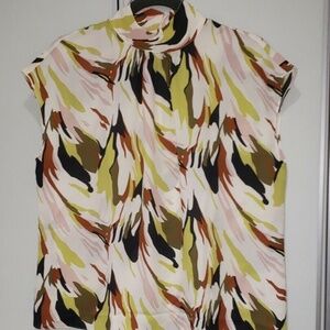 Worthington High Neck 3 Button Blouse